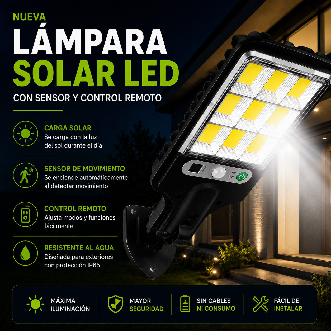 LumiGuard Pro - Foco Mini Solar Para Exteriores